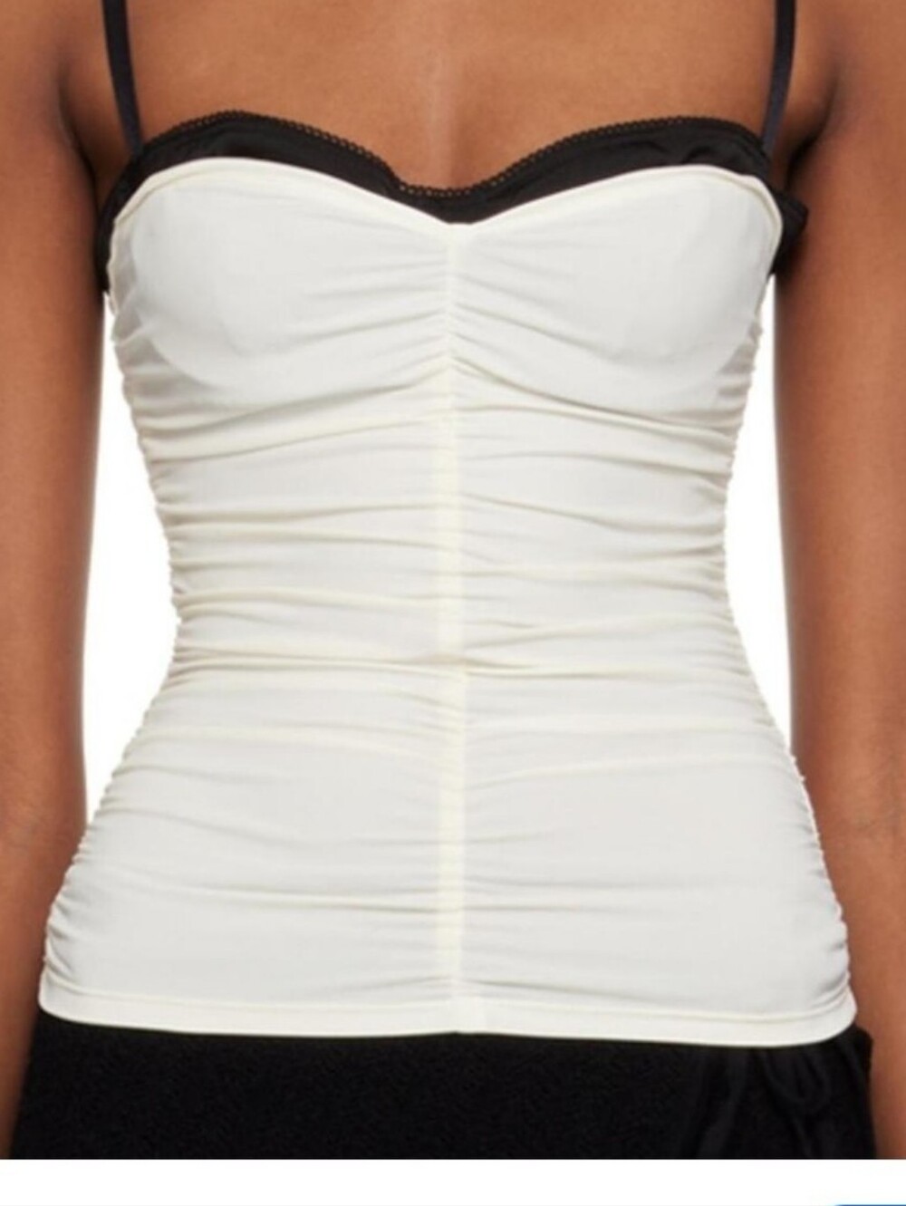Renzo Ruched Cami Top Creme And Black Small